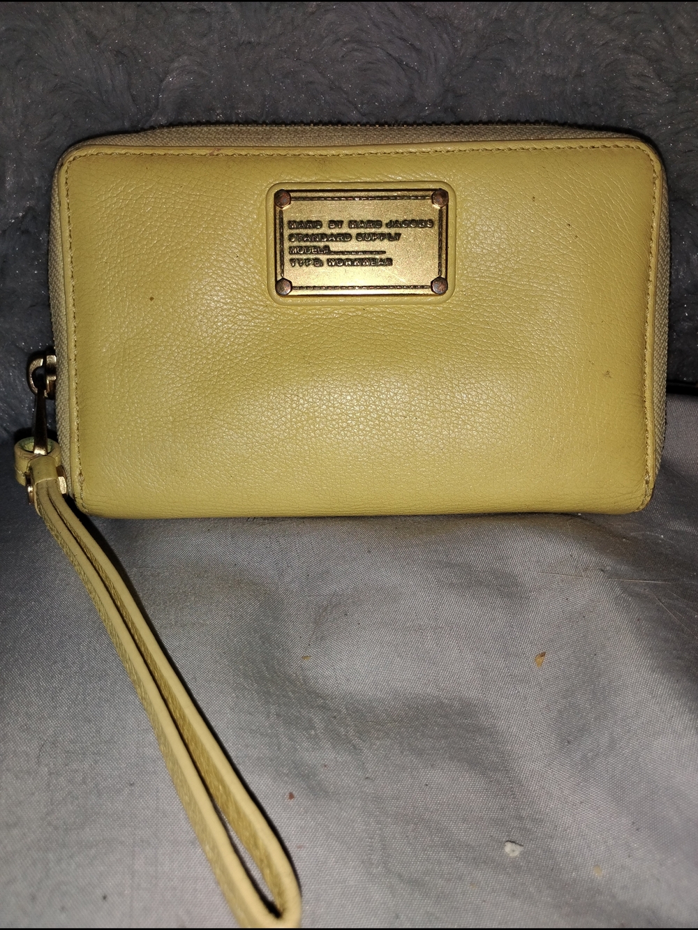 Marc Jacobs Yellow Leather Wristlet Clutch